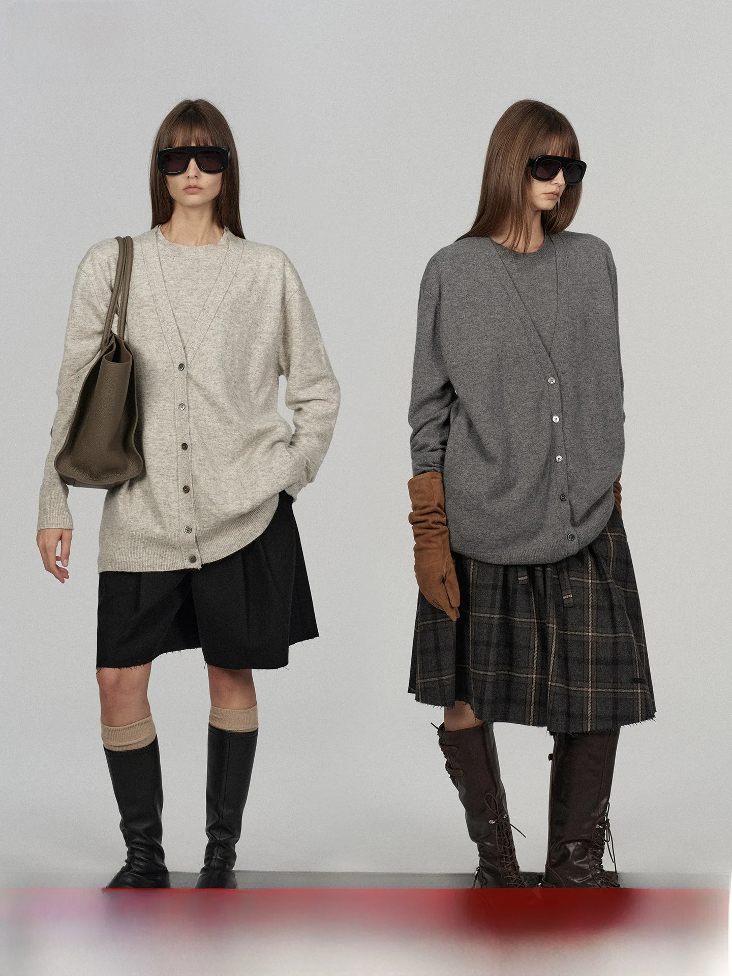 

ACSENSE STUDIO Трикотажный топ свободного кроя из шерсти с драпировкой, средней длины, повседневный, из мягкой ткани, с длинными рукавами и круглым вырезом