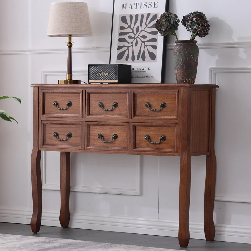 Xl Chest of Drawers Solid Wood Living Room Corridor Aisle Table Strip Entrance Cabinet Drawer Storage Cabinet