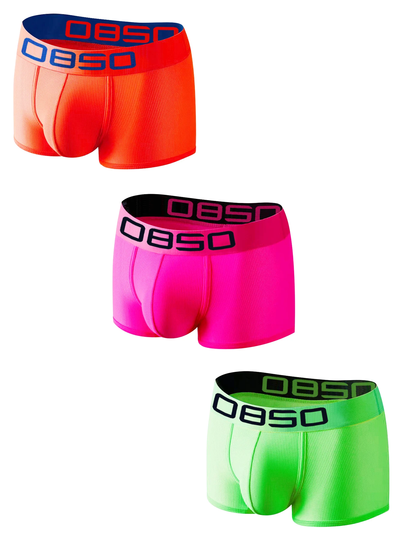 

3Pcs Men Wide Waistband Mesh Boxer Briefs High Breathable Sweat Wicking Double Crotch Sports Male Underwear BS834