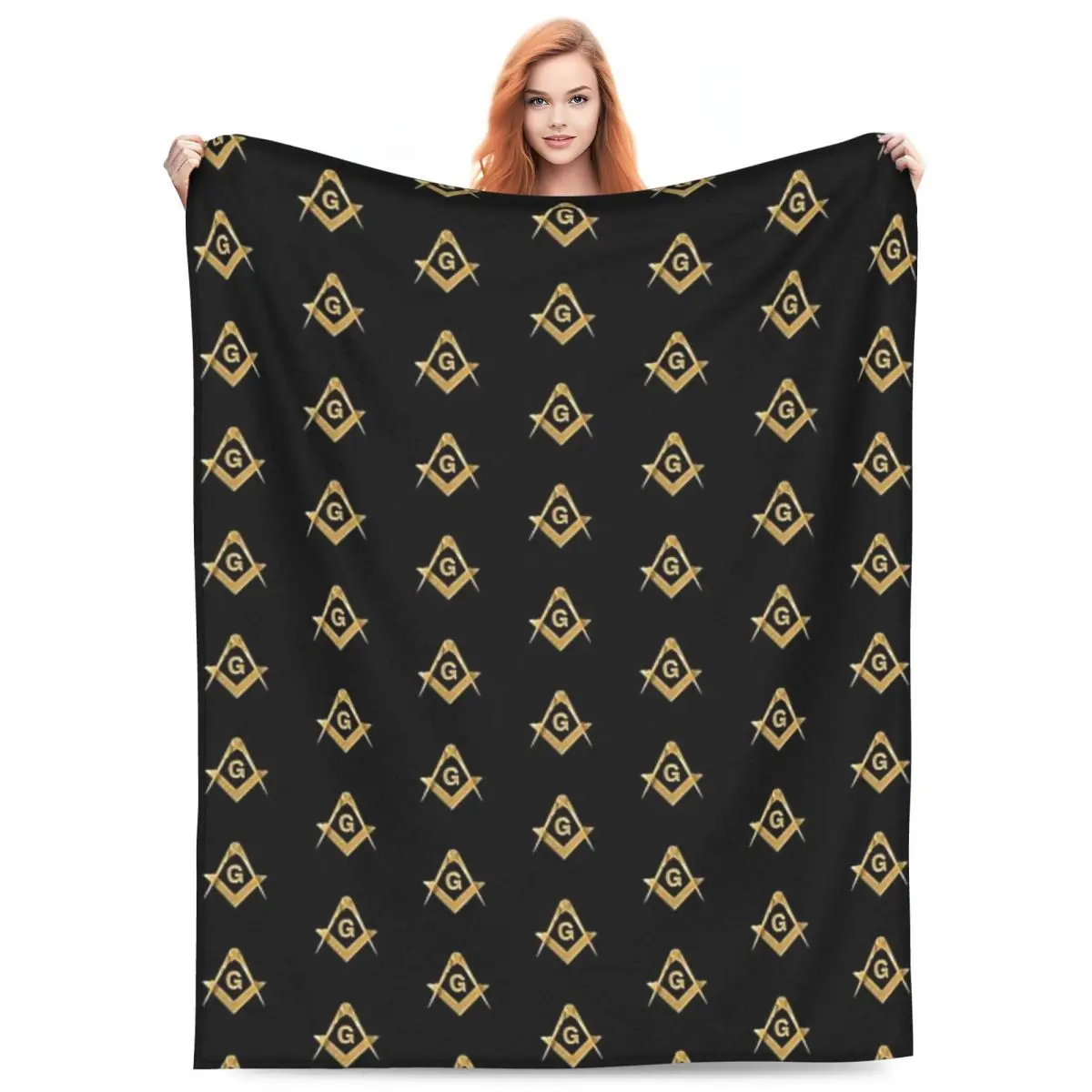 

Масонское масонское одеяло с узором золотого, синего цвета и компаса, мягкое теплое фланелевое одеяло, покрывало для кровати, гостиной