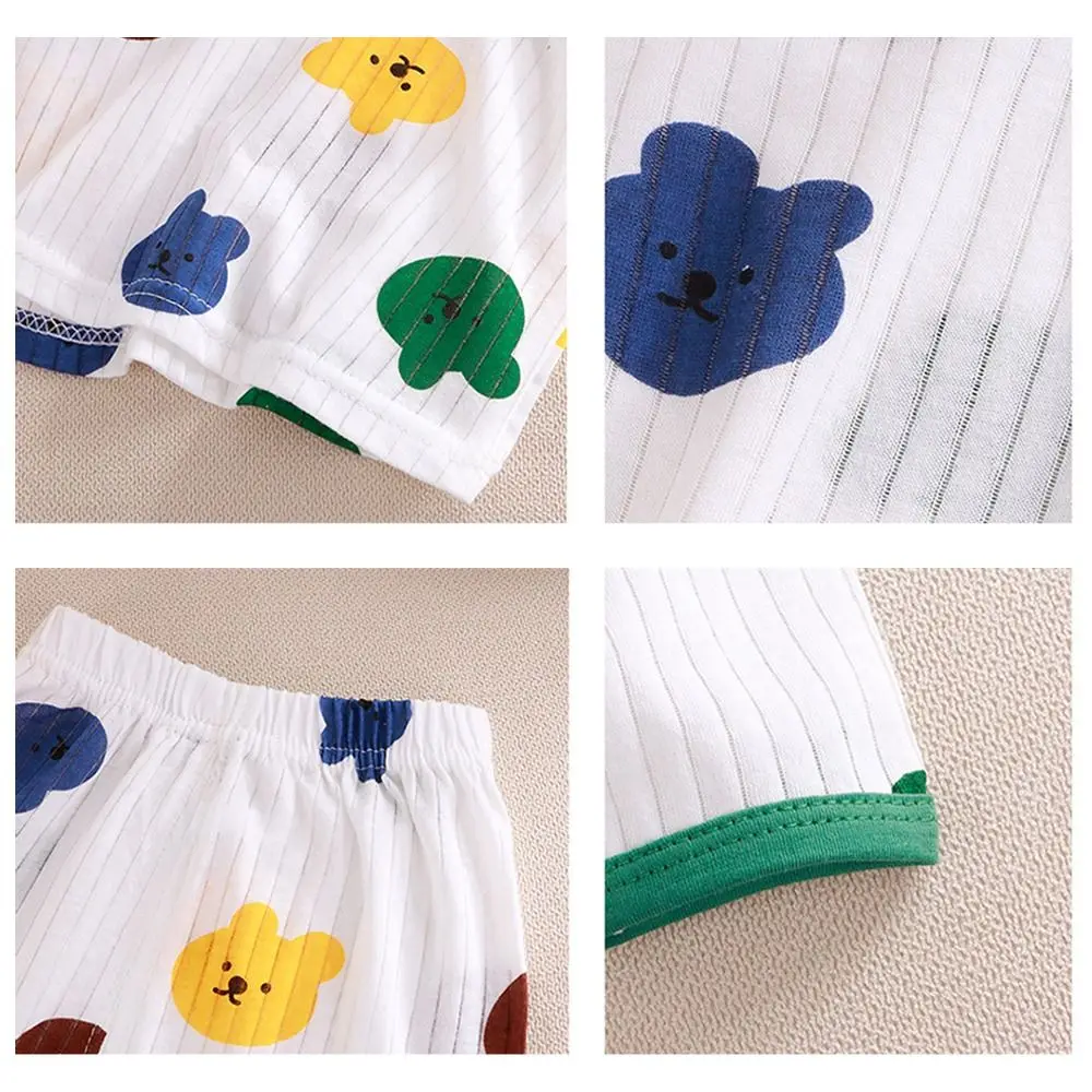 Cotton Children's Home Clothes Set Two Pieces Set Three-quarter Sleeve Casual Home Outfit Pullover Sleepwear Boys Girls