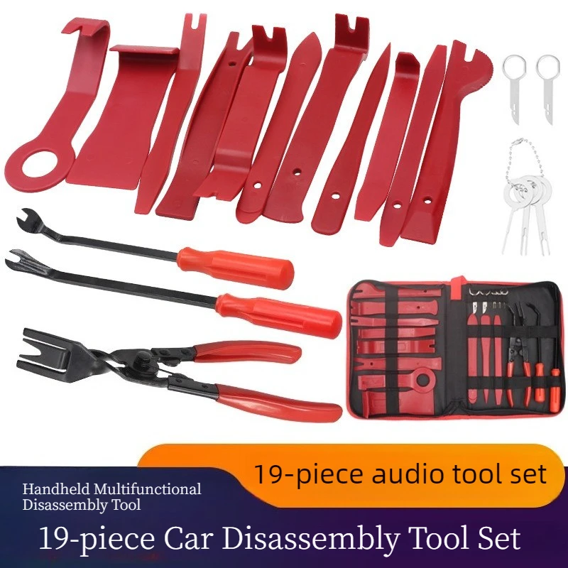 

19-Piece Car Modification And Disassembly Tool Set, Thickened Interior Pry Bar, Clip Screwdriver, And Light-Opening Pliers