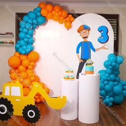 120 Baby Shower balon girlanda zestaw niebieskie pomarańczowe balony Boho płeć ukazują 1 urodziny ślubny prysznic dla dzieci dekoracje na przyjęcie