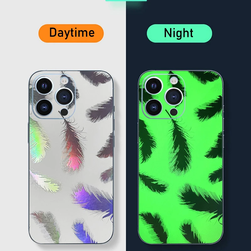50 PCs Dazzling Color Luminous Back Cover Sticker for Cellphone Mobilephone Decorated Back Glass Protective Cutting Films