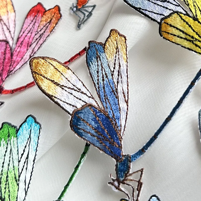 1Pcs Colorful Small Dragonfly Embroidery Patches Stick Iron On Clothing Animal Applique For Dress Bag Hat T-shirt Accessory Diy
