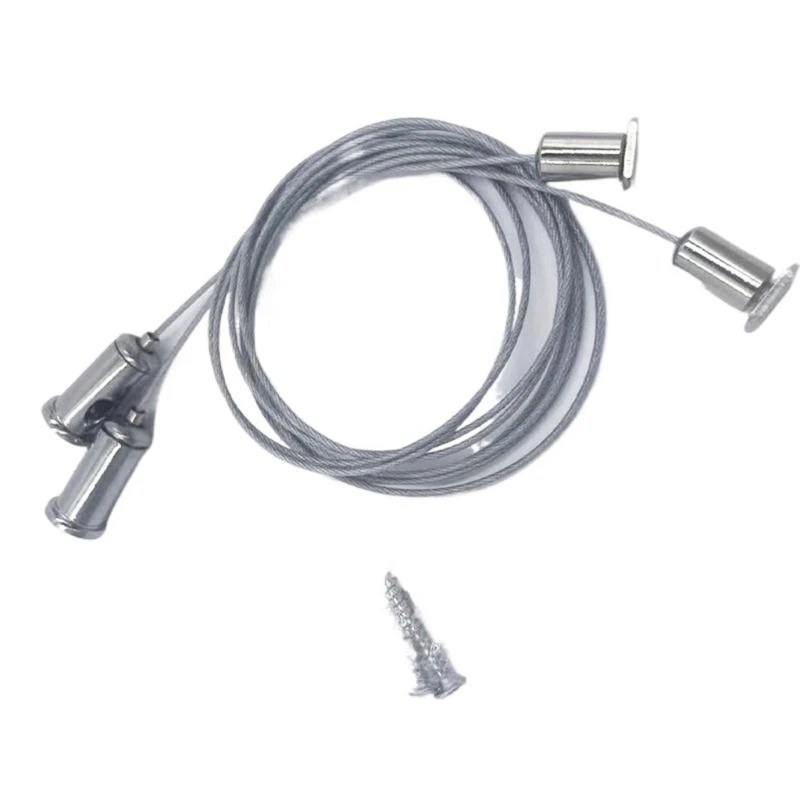 Fotografia 7: Conjunto de 4 Peças de Cabos de Aço Ajustáveis e Resistentes para Pendurar no Teto e Painéis de LED JOMD