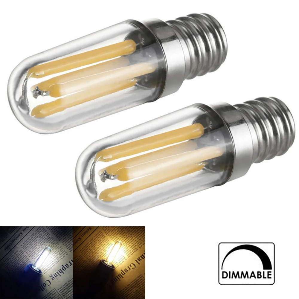 

Dimmable E14 COB LED Filament Fridge Light Bulbs 1W 2W 4W 220V Screw Base Bulb 6500K 3000K White For Home Decorative Room