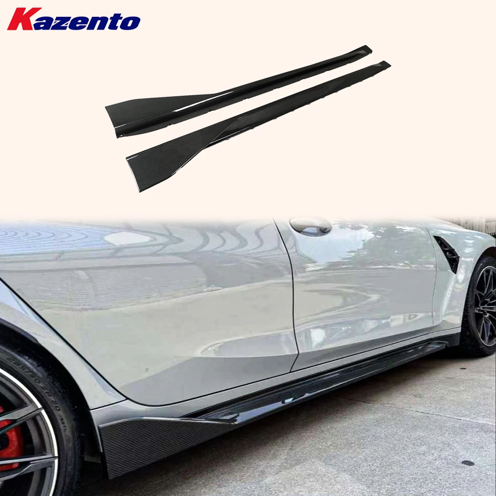 

Для BMW M3 G80 2020-2024 4-дверные боковые юбки из углеродного волокна в стиле MP, пара удлинителей