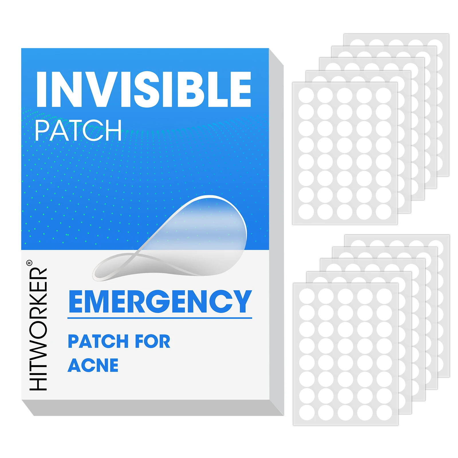 HITWORKER® Acne Patches 1200 Hydrocolloid Round Acne Patches | 400/800 Strong Absorption Acne Patches | Invisible Day and Night