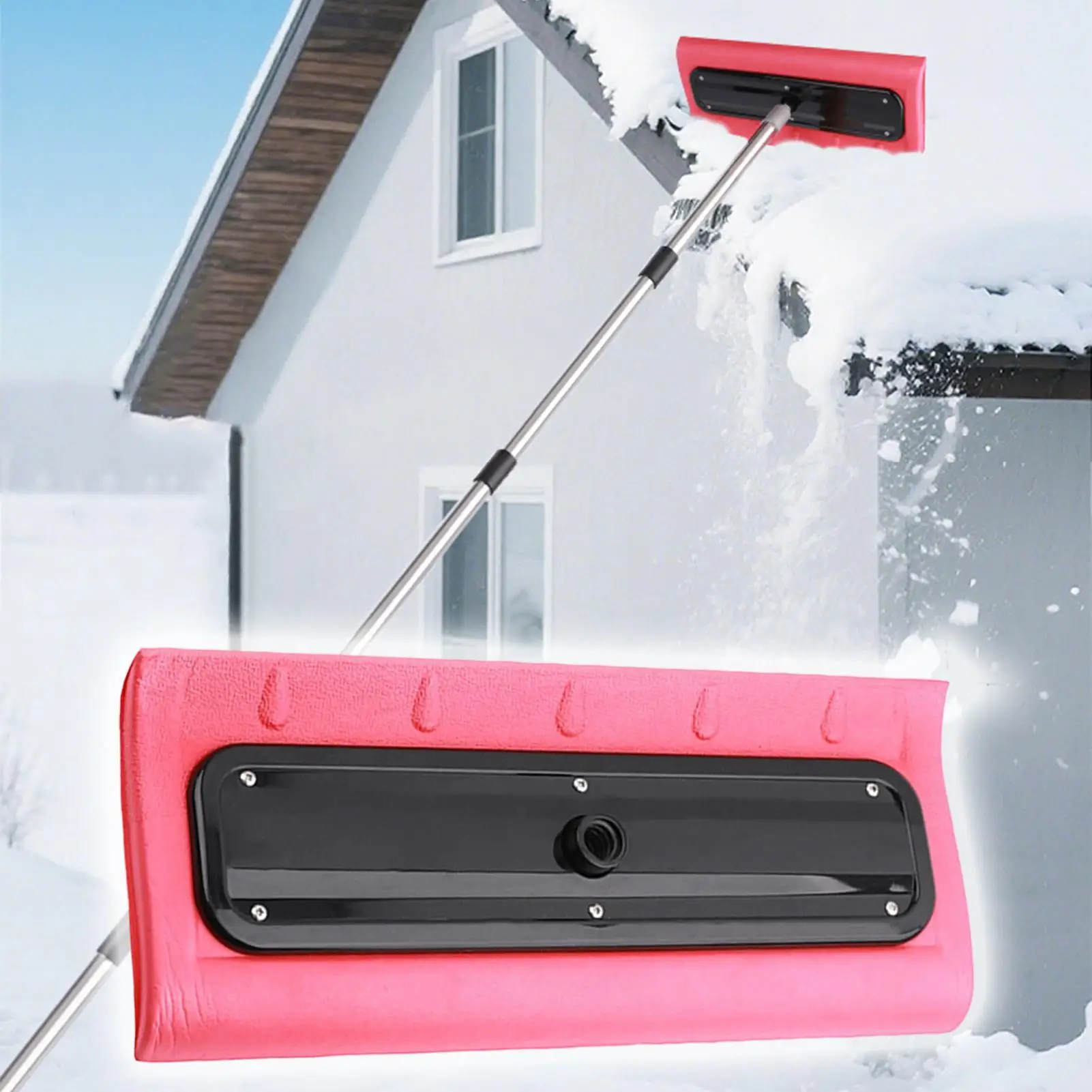 Snow Roof Rake Foam Snow Brush & Roof Snow Rake Light Foam Head Snow Broom For Roofs Vehicles And Gutters  Removal Tool