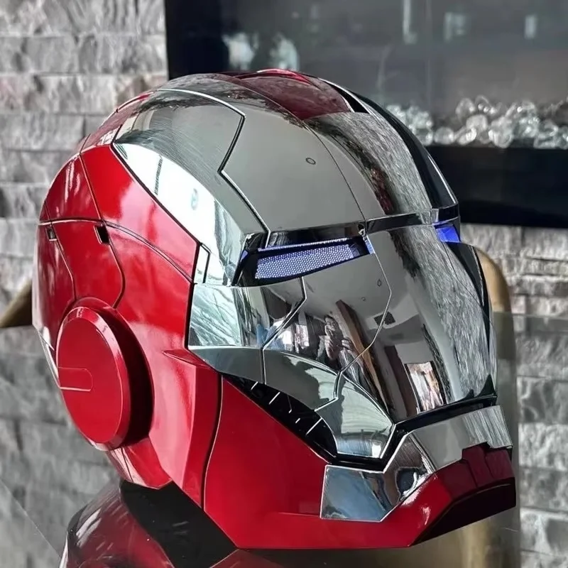 Mk5 1:1 Scale Iron Man Helmet Voice Control Tri Modes Collectible Wearable Glowing Opening Closing Jarvis Mask For Adult Cosplay view 6
