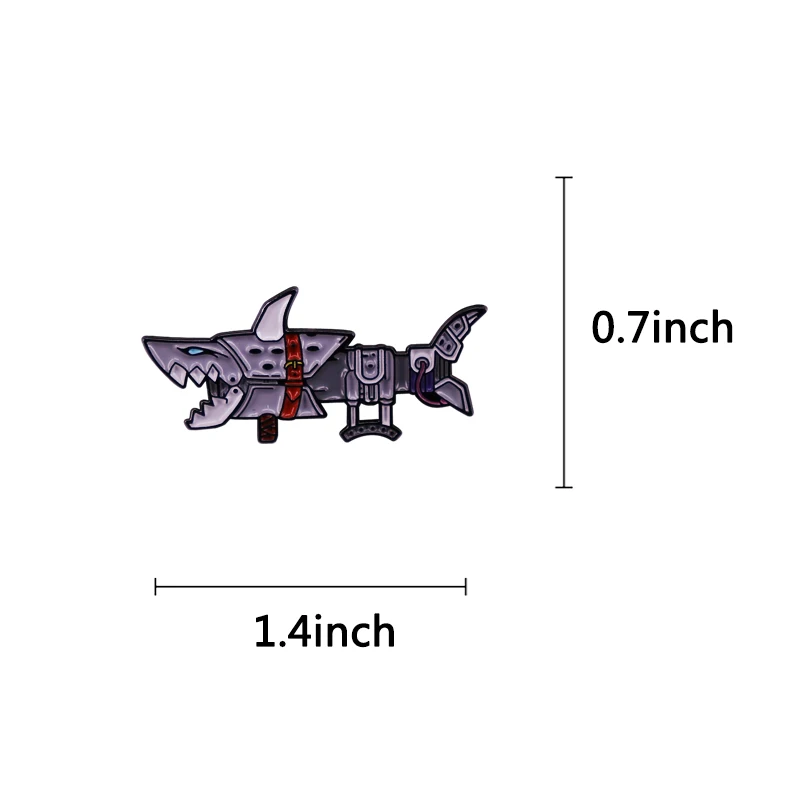 Leaggue of Legends Jinx Arms Shark Gun Cannon Game Weapon Enamel Pin Rocket Launcher Metal Badge Accessories