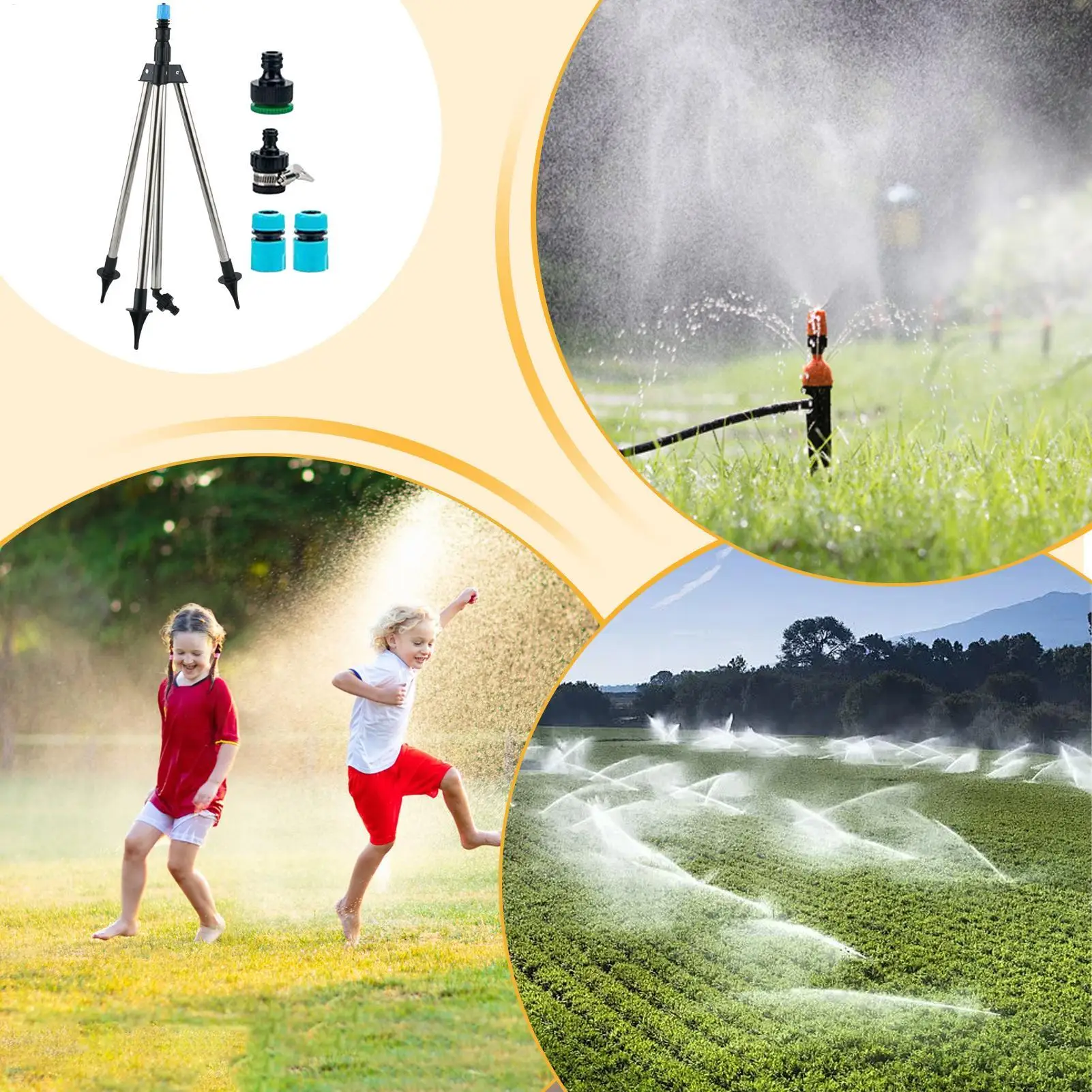 ترايبود الرشاشات لساحة 360 درجة الرش حامل ترايبود في الهواء الطلق قابل للتعديل ارتفاع معدات الري لساحة زهرة السرير