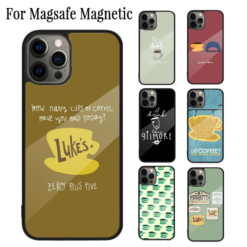 Gilmore Girls Coffee Quote Magnetic Phone Case Coque For iPhone 16 15 14 Plus 13 12 Mini 11 Pro Max Magsafe Wireless Cover