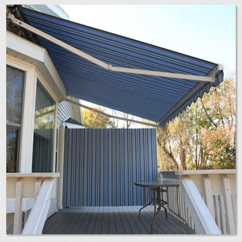 Outdoor Wall Mounted Installation Acrylic Fabric Sunshade with Folding Arms Full Cassette Awning APP Startup Intelligent Canopy