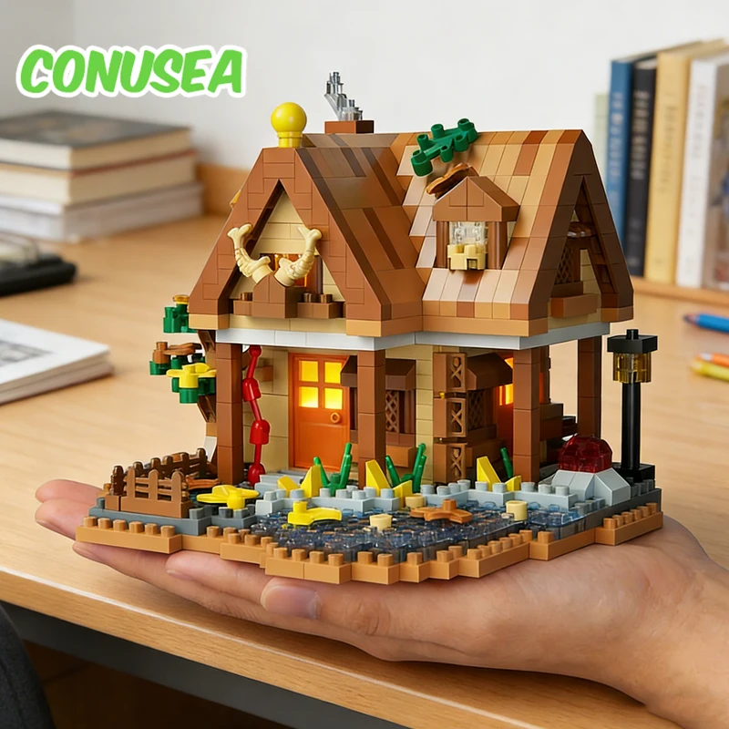 Bos Boomhut Bouwsteen Micro Baksteen DIY Educatieve Assemblage Constructie Speelgoed Verjaardagscadeaus voor Meisjes Kinderen Kinderen