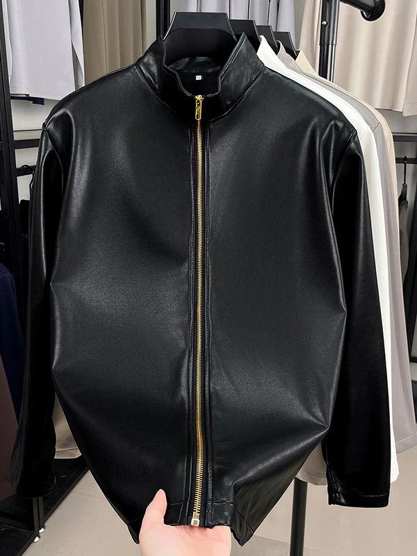 

Базовое мужское пальто Jaet Pure Color, американское повседневное пальто с воротником-стойкой на молнии для всех сезонов, длинное пальто-све