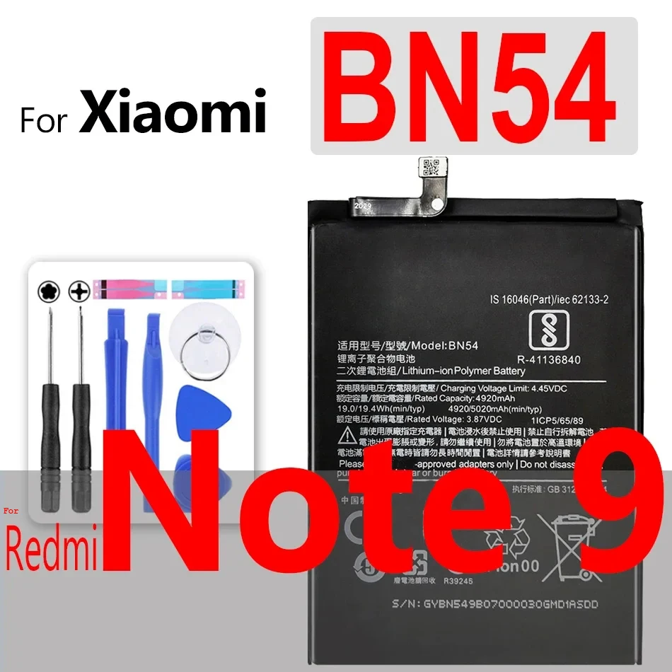 BN31 BN41 BN43 BM46 Battery For Xiaomi Redmi Note 3 3S 3X 4 Prime 4X 4A 5 Plus 5A 6 Pro 6A 7 7A 8 8A 8T 9 9A 9S 10X