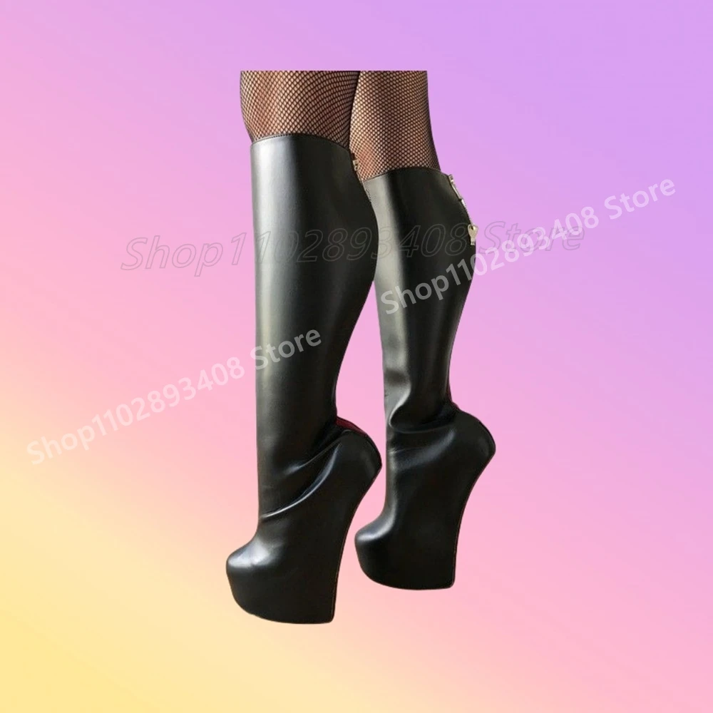 

Strange Style Heel Platform Mid Calf Boots Back Zipper Matte Leather Sexy Fashion Women Shoes 2025 Spring Zapatos Para Mujere