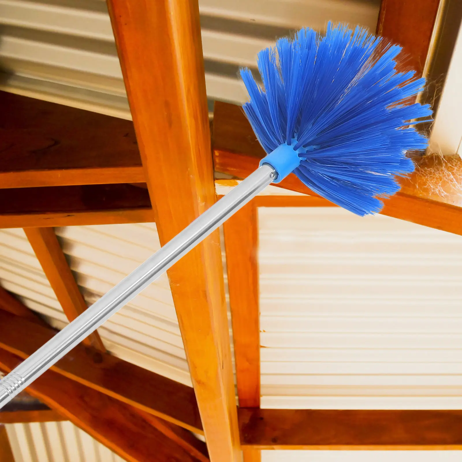 

Spider Web Cleaning Brush with Extension Pole for High Ceilings Ceiling Fan Duster Cobweb Remover Indoor Outdoor Use Long Handle