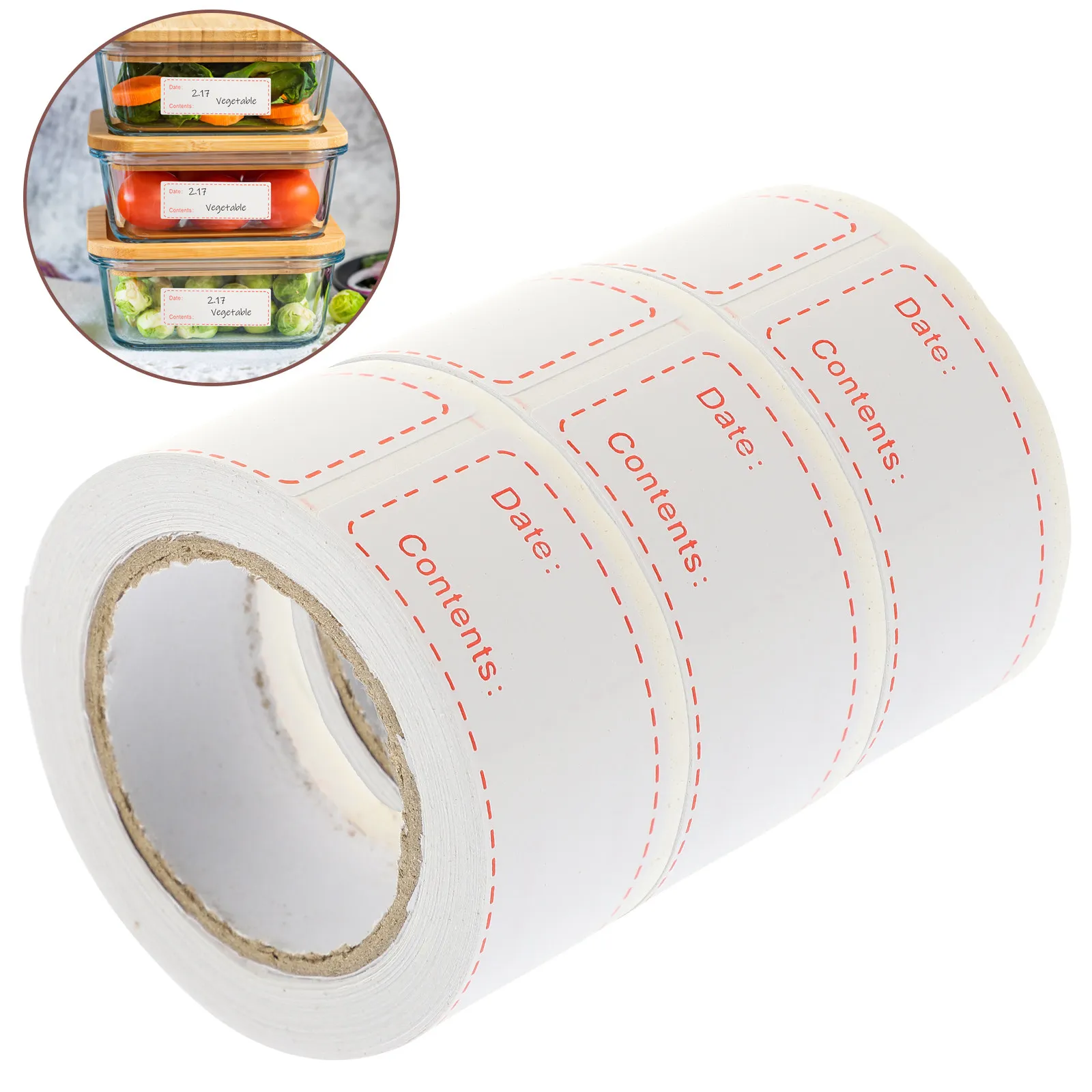 3 Rolls Food Label Stickers Removable Self Adhesive Storage Labels for Kitchen Food Containers Kitchen Label Stickers