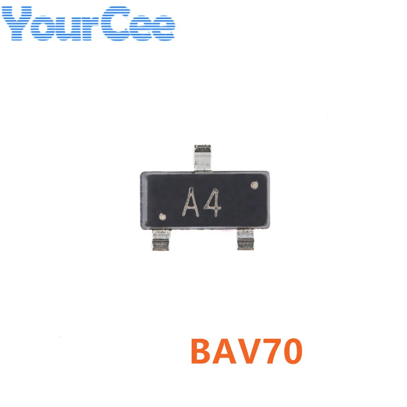 100pcs BAW56 A1 BAV70 A4 BAV99 A7 BAV23C KT6 BAS21C JS3 BAS21 JS SOT-23 SMD Interruttore Diodi