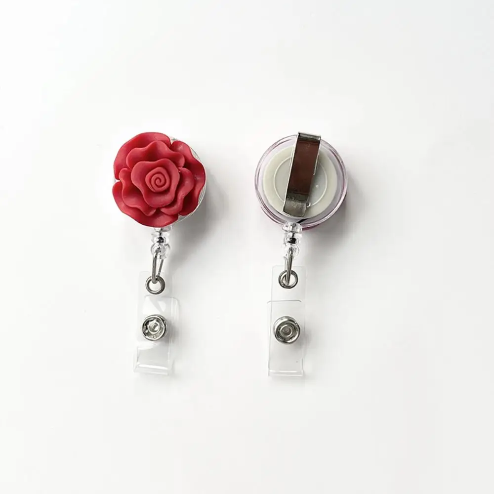 

6 Color Office Suppies Lanyard Badge Employee Name Tag Badge Reels Chest Pocket Clip Reel Clip Easy Pull Buckle Badge Holder