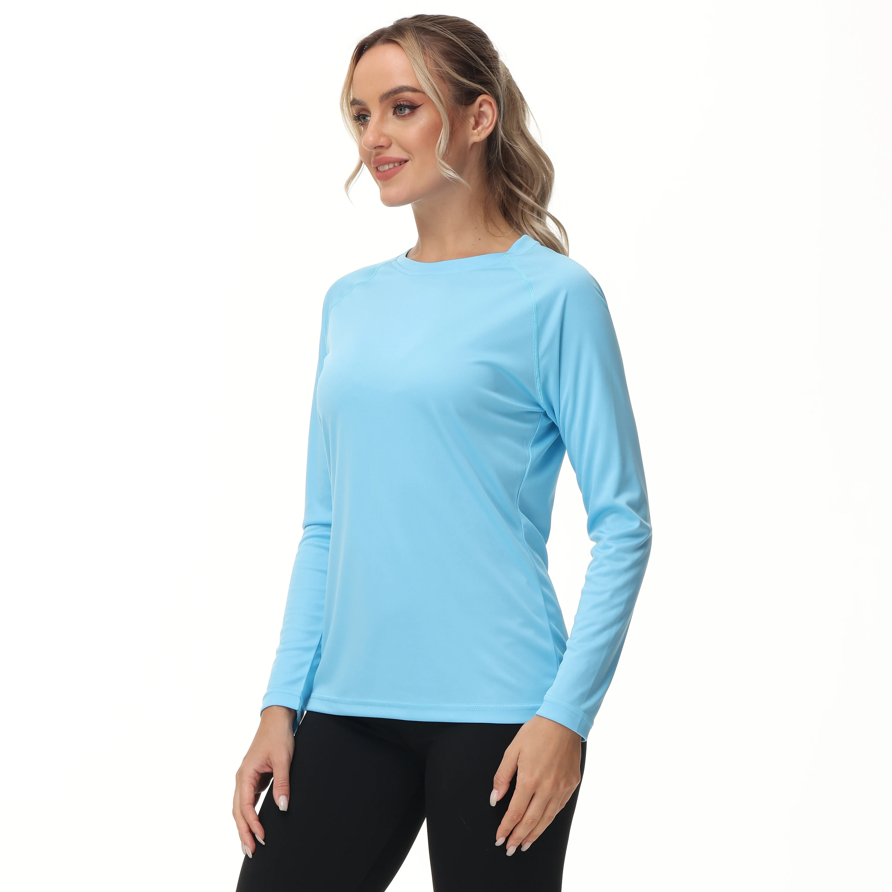 Schnell trocknende Sommer-Damen-T-Shirts UPF 50+, mit Taschen, langärmlige Schwimm-T-Shirts, Pullover-Oberteile für Strand-Outdoor-Sportarten – Detail 10