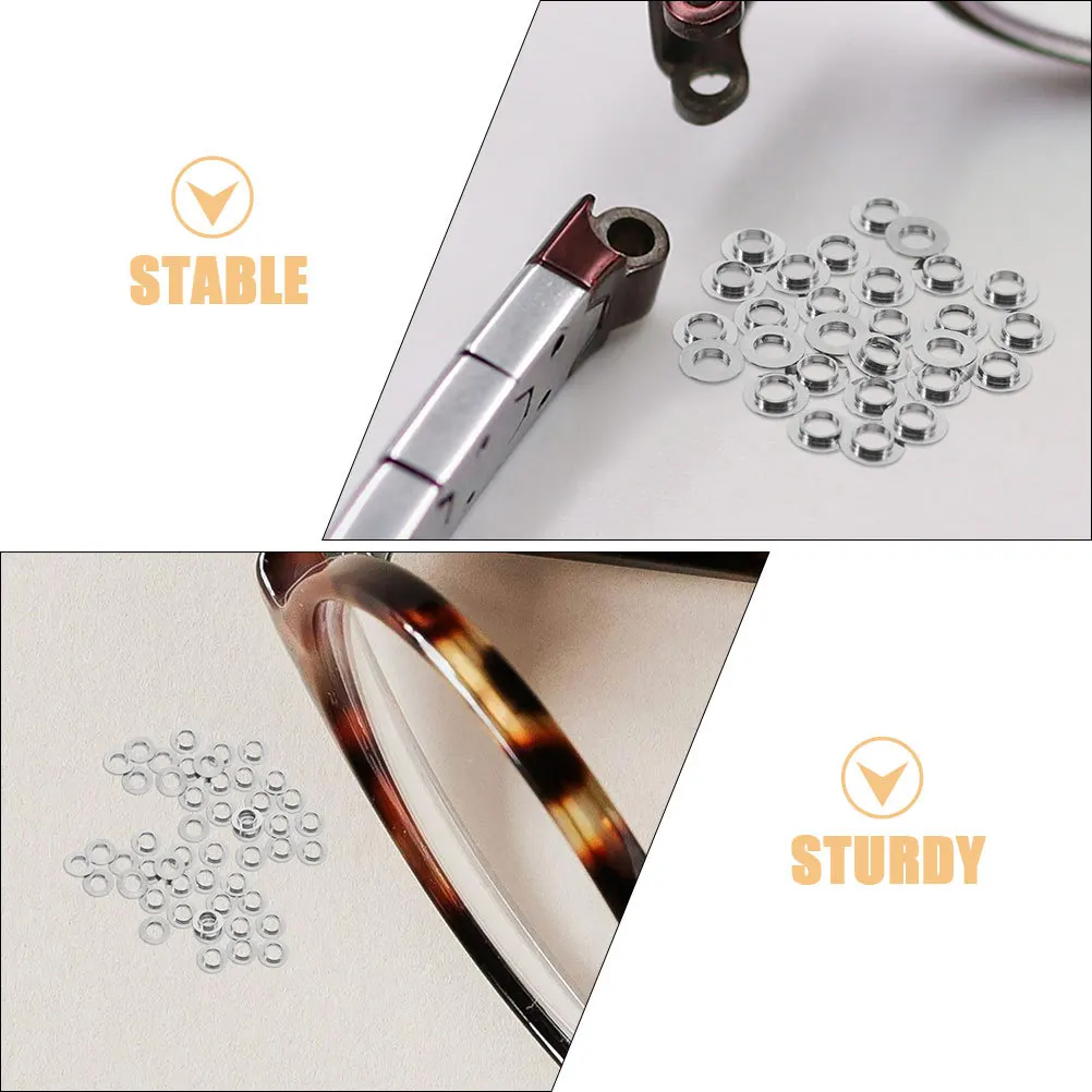 100 قطعة سبائك النظارات المفصلي منصات T-شكل دائم محدب الحشوات بدون شفة إطار نظارات إصلاح اكسسوارات نظارات استبدال #5