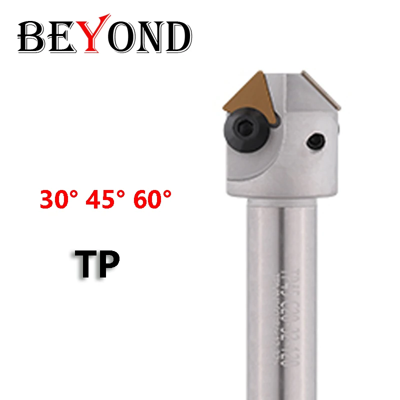 BEYOND TP 30 45 60 Degree Chamfering Milling Cutter Holder TP45 TP30 TP60 use TP16/22 Carbide Inserts CNC Abandon Type End Mill