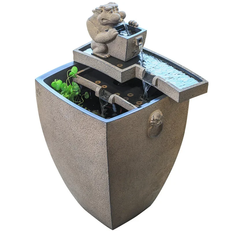 

Water Flow Floor Ornaments Wealth Circulating Water Fountain Living Room Study TV Cabinet
