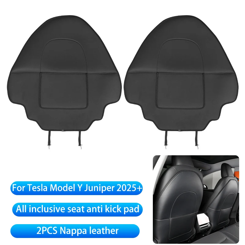Voor Tesla Model Y Juniper 2025 + Middenconsole Twee Zijpaneel Anti Kick Pad Protector Lederen Sticker Voet Cover Auto accessoires
