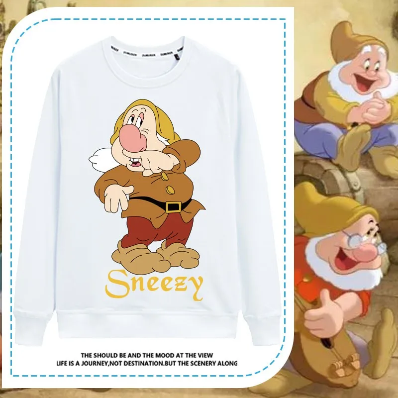 

Seven Dwarfs Cartoon Long Sleeve T-shirt Women's Trend Brand T-shirt Girls Disney Animation Clothing Trend