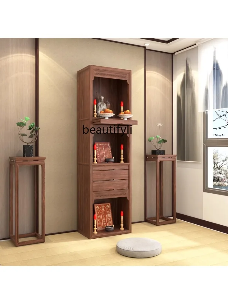 Chinese Style Clothes Closet Modern Minimalist Altar Buddha Shrine Household God of Wealth Three-Layer Buddha Cabinet