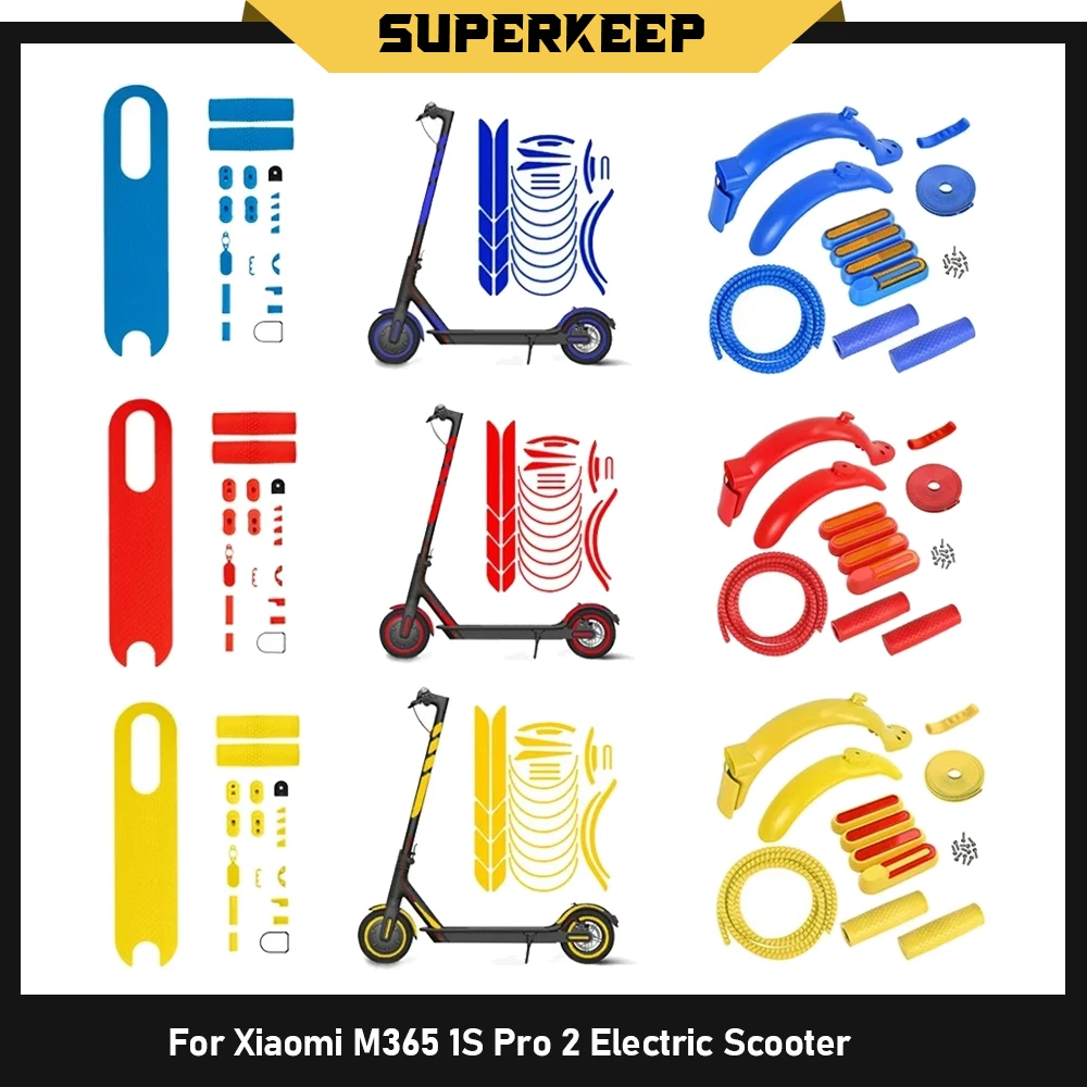 Colorful Mudguard Body Reflective Sticker Finger Protection Cover Various Repair Parts for Xiaomi M365 1S Pro 2 Electric Scooter