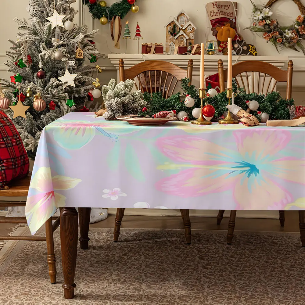 Pastel Heart Waterproof table cloth, splash-proof tablecloth, for party, Halloween, Christmas, dining, camping