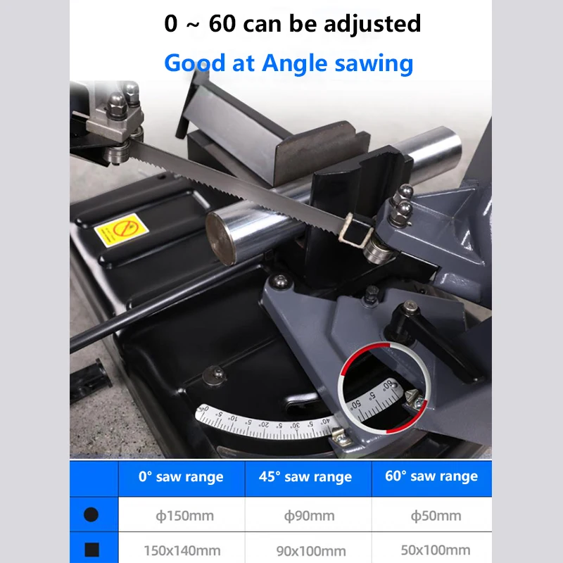 Multi-Function 220V 2000W Band Saw Woodworking Metal Steel Pipe Cutter Pipe Cutter Electric Hydraulic Portable Cutting Machine