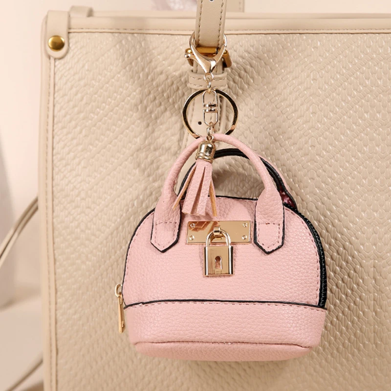 

Mini Headphone Bag with Keychain - Luxury Leather Coin Purse Handbag - Compact Storage Pouch Gift for Women Girls