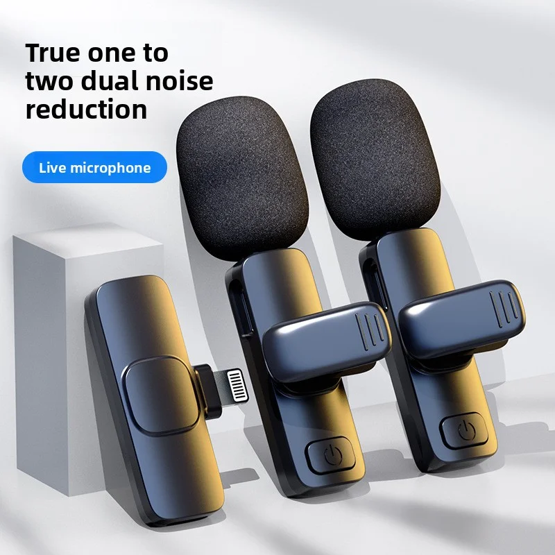 

Wireless Lavalier Microphone Mobile Live Streaming Microphone Recording Noise Reductio For iPhone Android Camern Audio Video