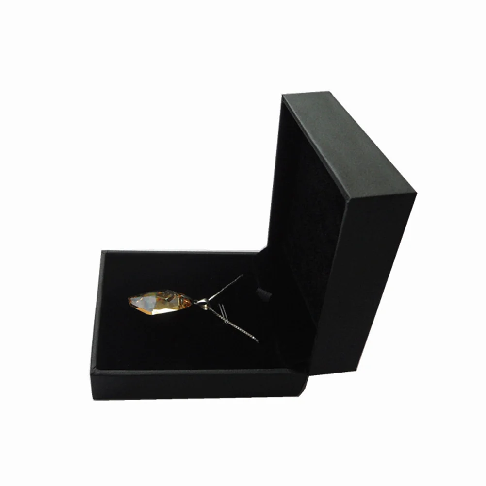 

PU Jewelry Box Black Flocking Lined Necklace Storage Organizer Case Jewelry Organizer Gift Box for Travel