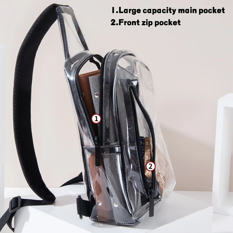 Clear Crossbody Man Chest Bag Brand Small Men Shoulder Bag Women Waterproof Chest Bag USB Charging Fashion Bags