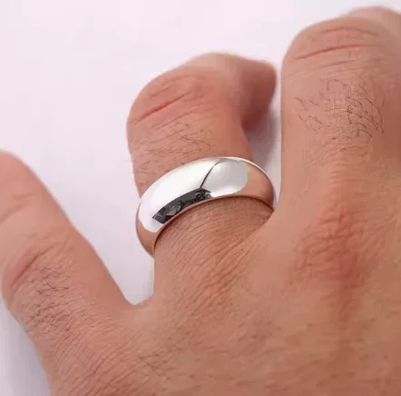 

pure silver 999 rings for men and women handmade silver 999 big rings 8mm width big size 13 can engrave letter inside of ring