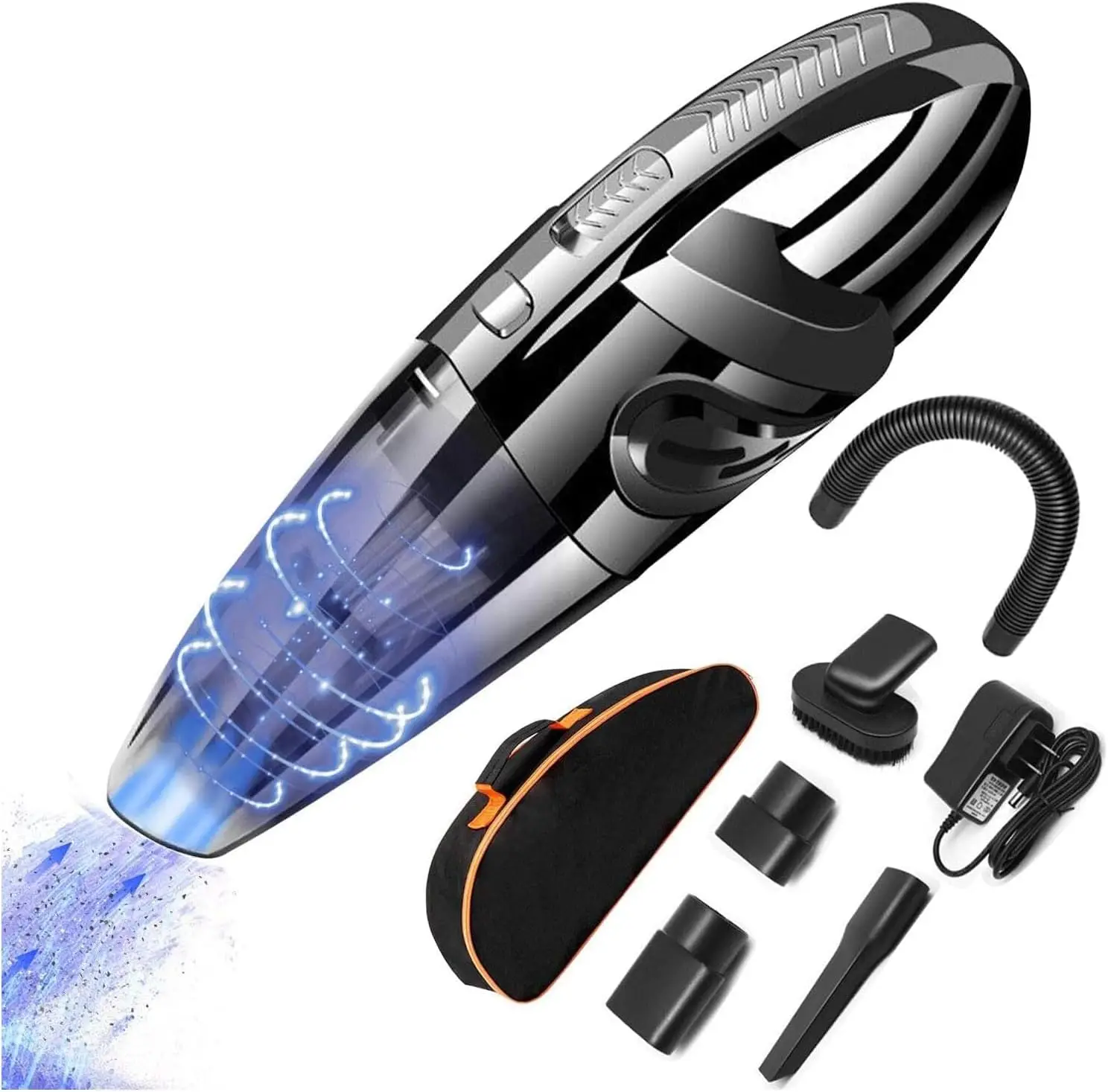 Portable Car Vacuum Cleaner, Low Noise 6.6KPa High Power Wireless Handheld Vacuum for Auto Interior, Lightweight Wireless Car Hoover with HEPA Filter and LED for Car Detailing and Home Use.