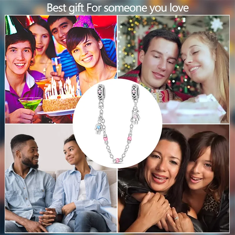 سلسلة أمان للزوجين من الفضة الإسترلينية عيار 925، مناسبة لتصميم شخصي لسلاسل المجوهرات، كهدية للنساء