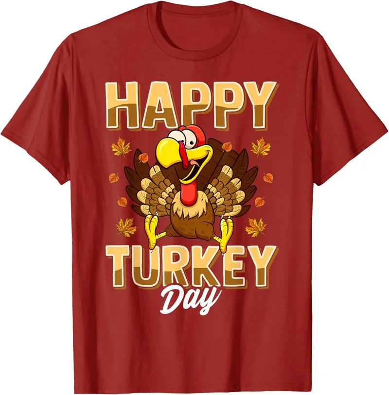 2024 Happy Turkey Day Thanksgiving Day Tshirt For Men Women New In Short Sleeve Oversized Tee Shirts Holiday Gift Streetwear