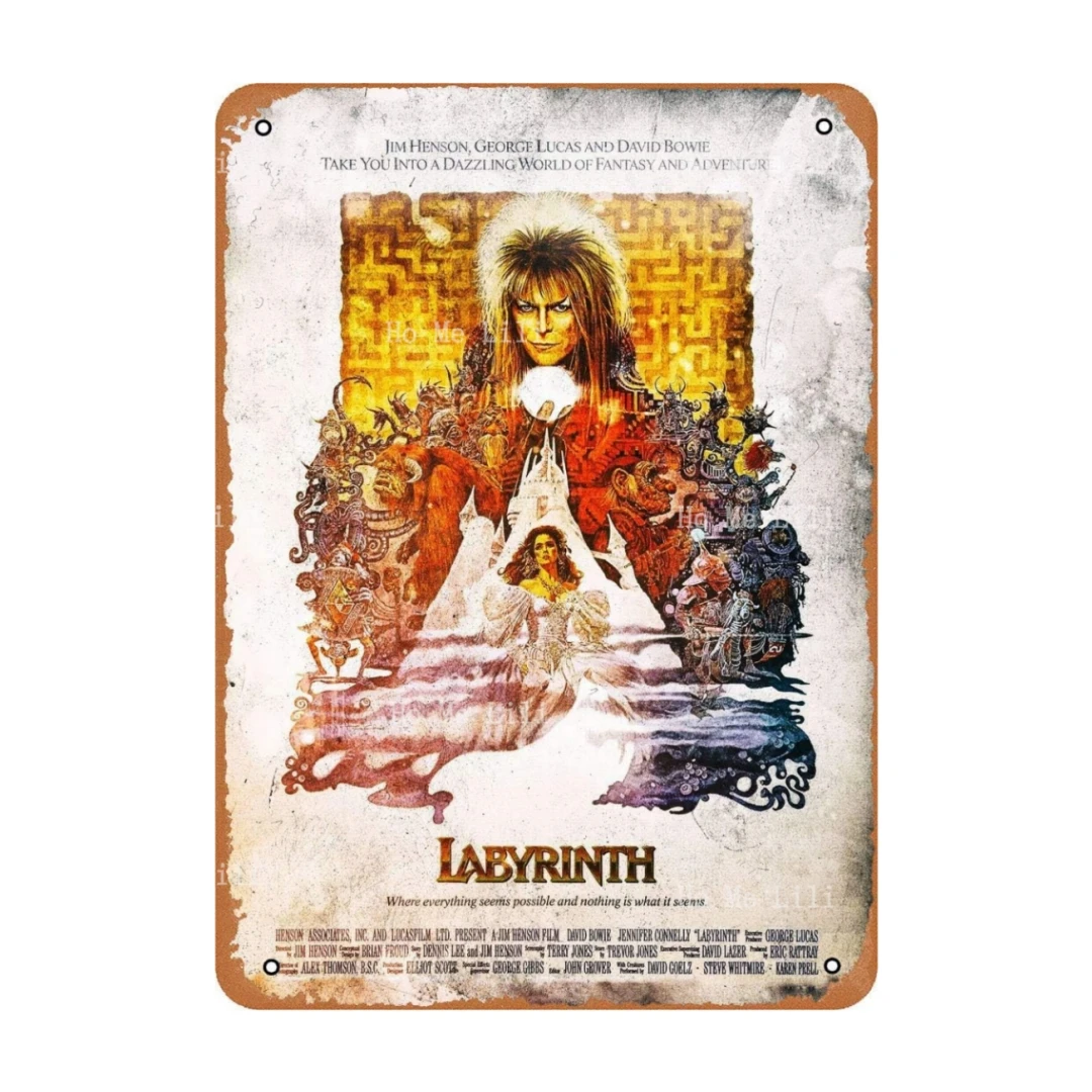 Unidwod Labyrinth Movie Poster Retro Vintage Movie Poster Metal Tin Sign For Home Bar Pub Garage Decor Man Cave