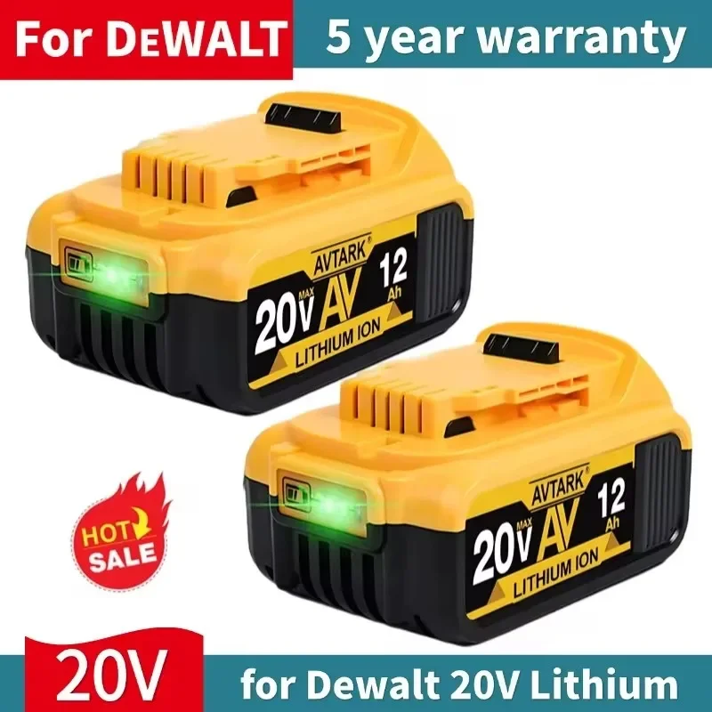 DCB200 20V Battery Compatible for Dewalt replace power Tools DCF887 DCG405 DCF880 DCD791 DCF922 Lithium battery 18V 20V 12Ah