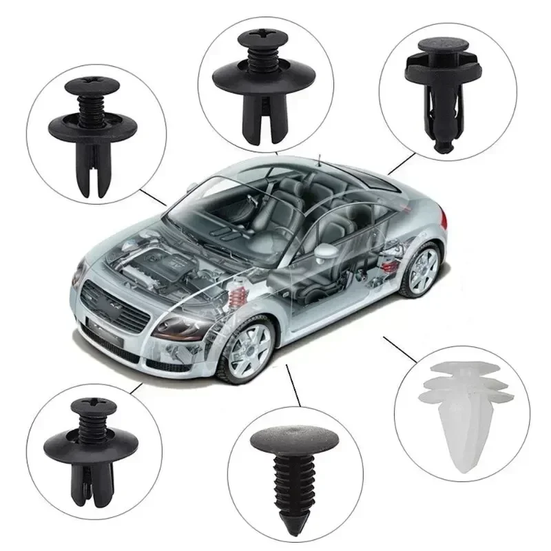 100pc Universal Car Fender Push Retainer Pin Rivet Bumper for Door Trim Panel Retainer, Bag Package Car Clips Auto Fastener Clip