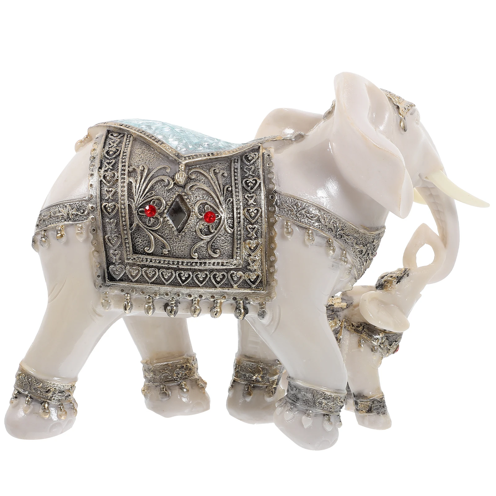 

Elephant Resin Figurine Lucky Wealth Statue Home Office Decor Animal Craft Vintage Adornment Desktop Table nament Small Elephant