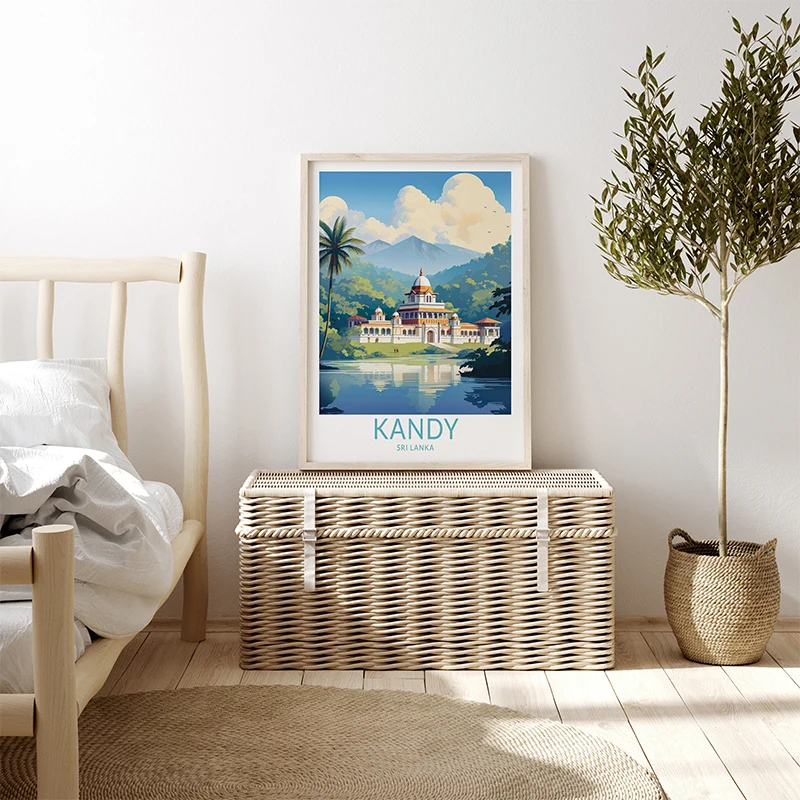 Oceania Cities Travel Poster Canvas Printing Traveling Wall Art Picture Kandy Sri Lanka Sydney Hong Kong City Travel home Decor